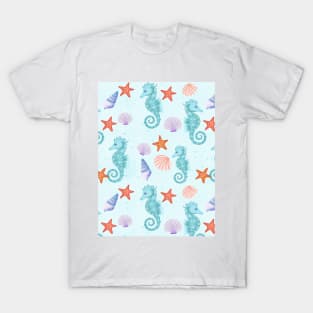 Sea Horses, Sea Stars and Shells T-Shirt